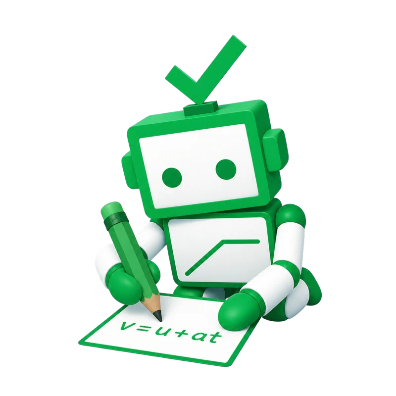 The PhysicsUK mascot working through a physics calculation