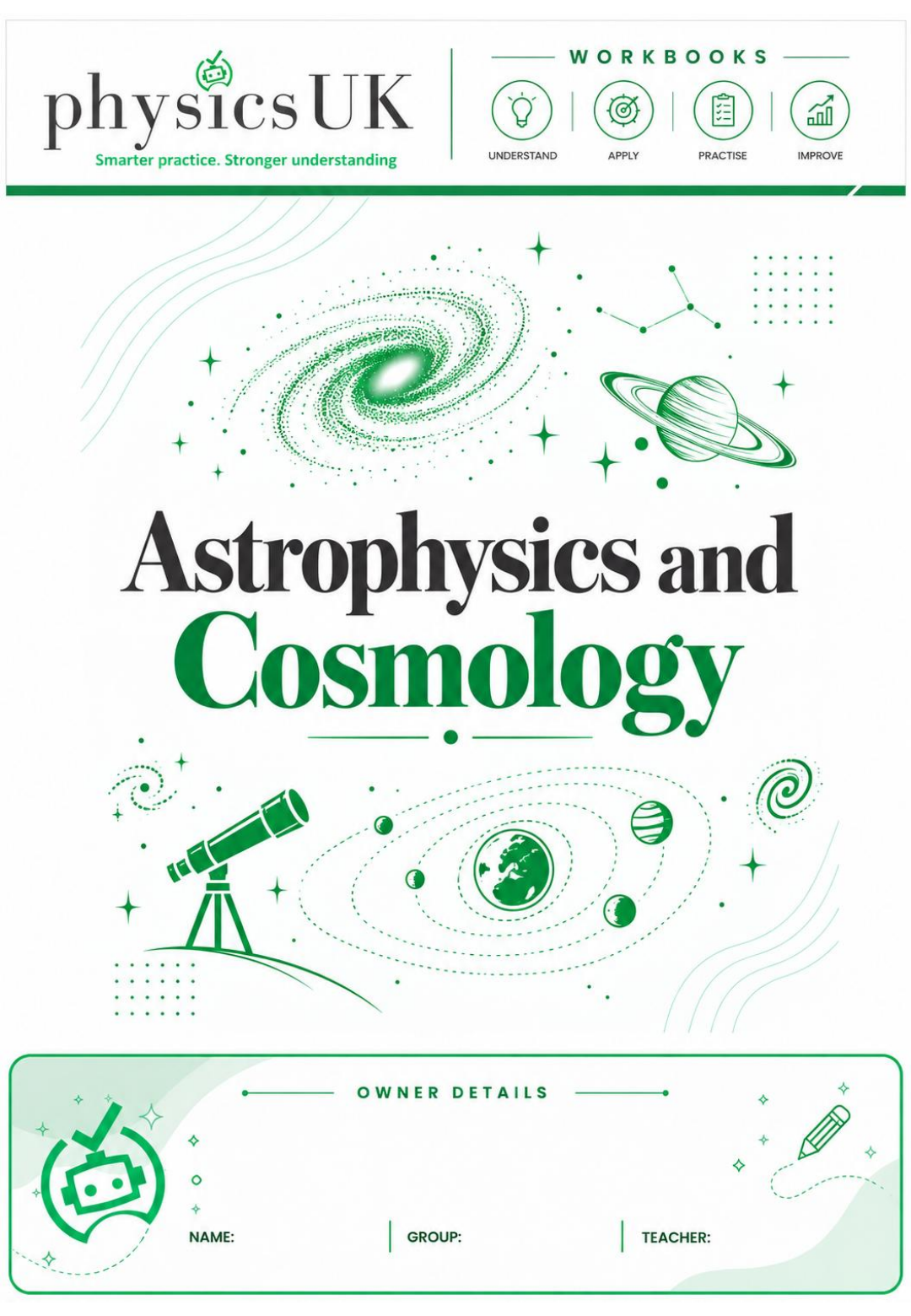 Cover of the OCR A A Level Physics Astrophysics and Cosmology Workbook
